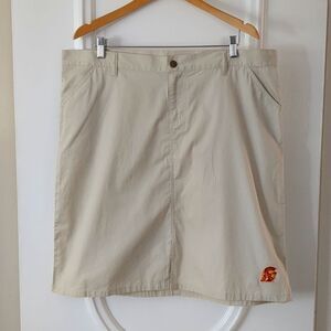 USC Tan Preppy Pencil Skirt XL Logo Pockets Zip Front